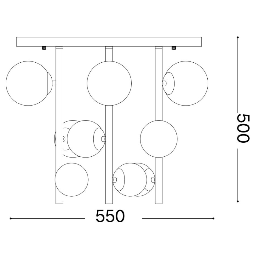 Ideal Lux - LED pendelljuskrona PERLAGE 9xG9/3W/230V diameter 55 cm guld/vit