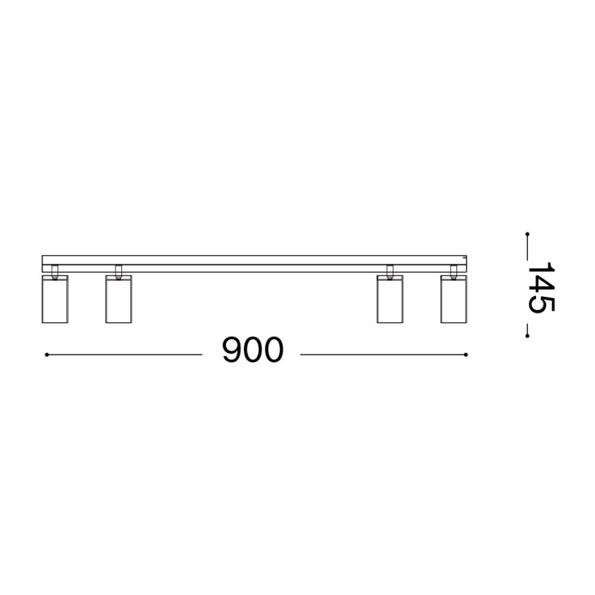 Ideal Lux - LED spotlight PROFILO 4xGU10/7W/230V CRI 90 vit