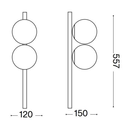 Ideal Lux - LED taklampa BINOMIO 2xG9/3W/230V guld