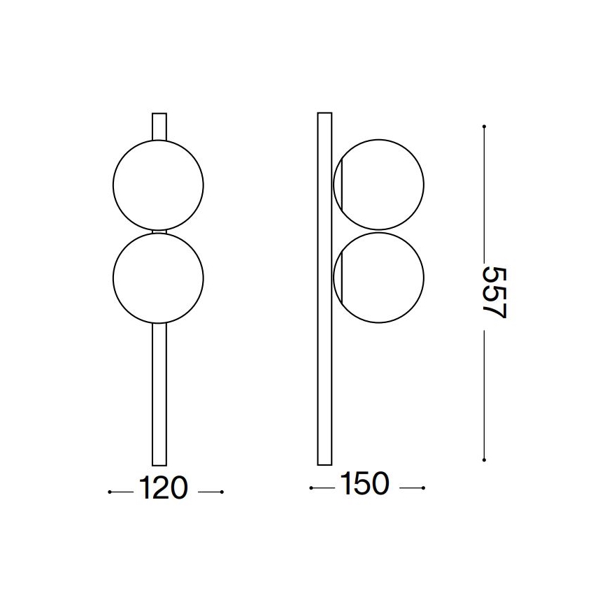 Ideal Lux - LED taklampa BINOMIO 2xG9/3W/230V svart