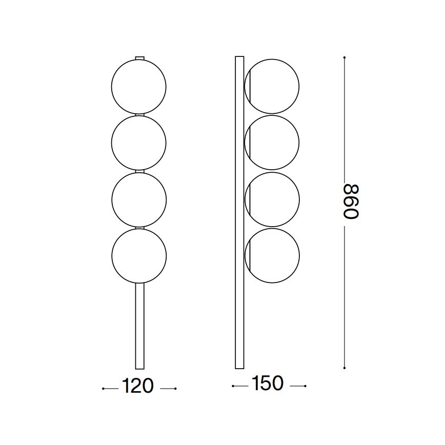Ideal Lux - LED taklampa BINOMIO 4xG9/3W/230V guld