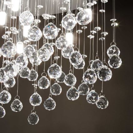 Ideal Lux - LED taklampa i kristall MOONLIGHT 12xG9/3W/230V diameter 60 cm skinande krom