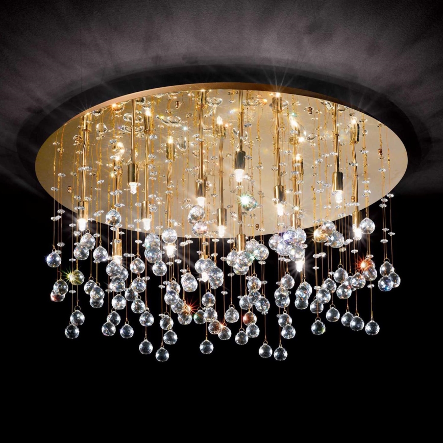Ideal Lux - LED taklampa i kristall MOONLIGHT 15xG9/3W/230V diameter 80 cm guld