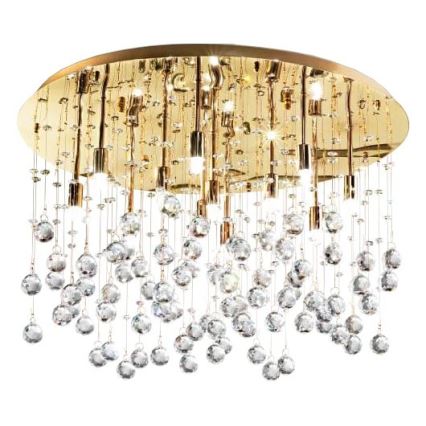 Ideal Lux - LED taklampa i kristall MOONLIGHT 15xG9/3W/230V diameter 80 cm guld