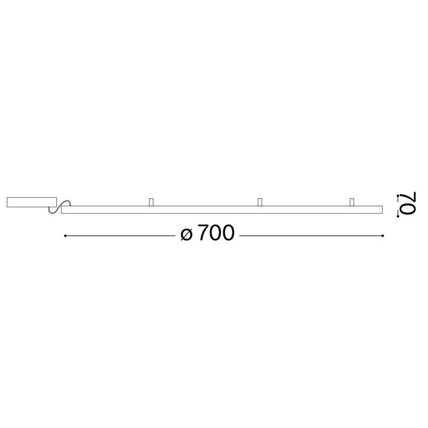 Ideal Lux - LED taklampa ORACLE SLIM LED/37W/230V 2700K diameter 70 cm svart