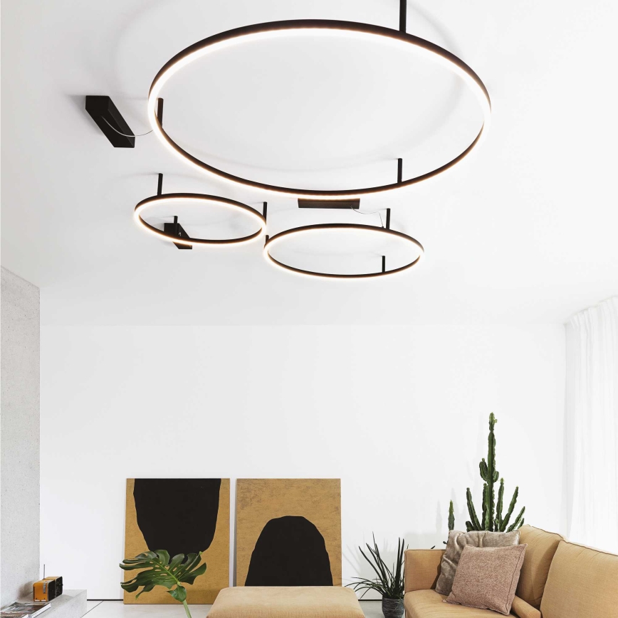 Ideal Lux - LED taklampa ORACLE SLIM LED/55W/230V 3000K diameter 90 cm svart