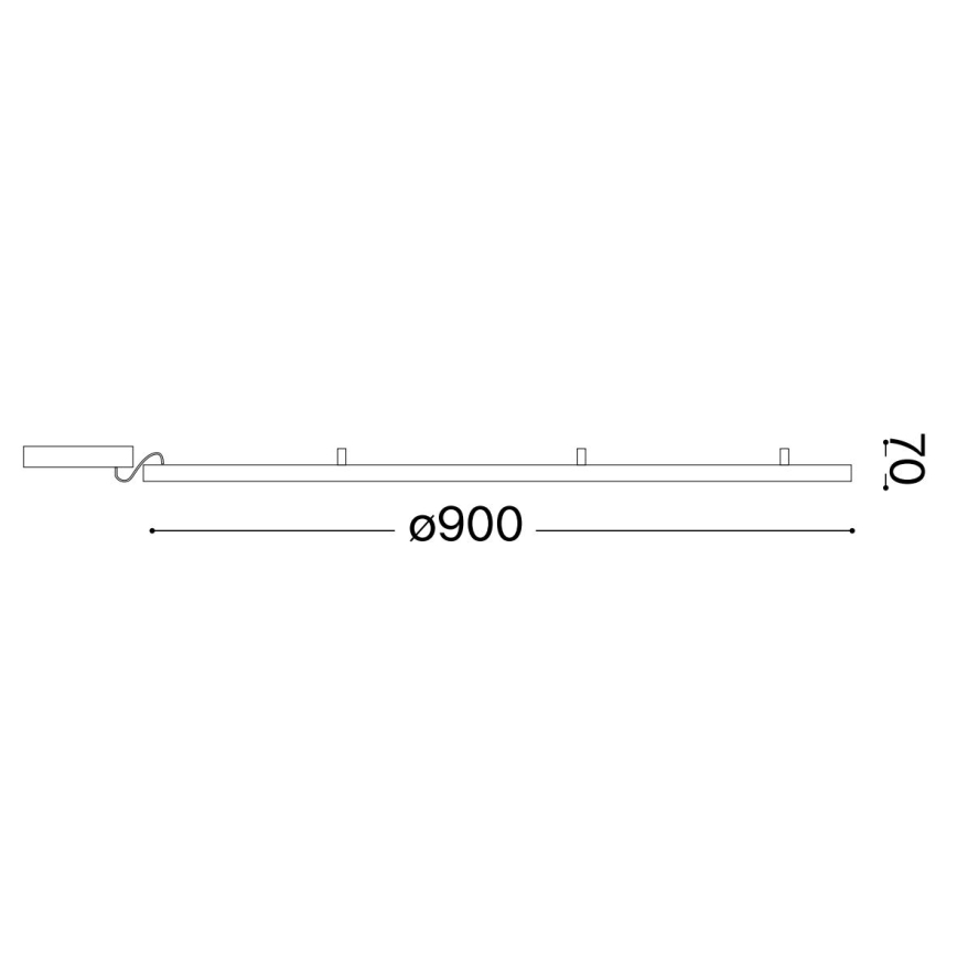 Ideal Lux - LED taklampa ORACLE SLIM LED/55W/230V 3000K diameter 90 cm svart