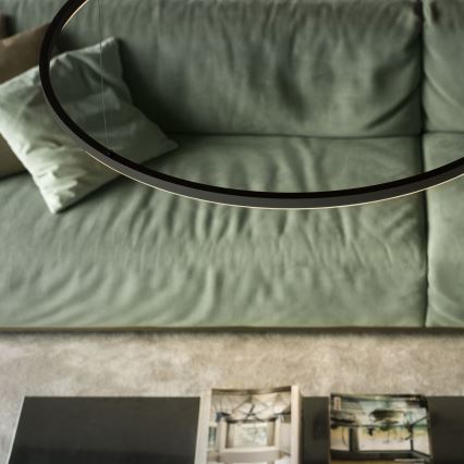 Ideal Lux - Dimbart LED-pendel på vajer ORACLE SLIM LED/77W/230V 3000K CRI 90 Ø 150 cm svart