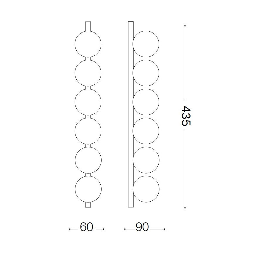 Ideal Lux - LED taklampa PING PONG 6xLED/3W/230V CRI 90 mässing