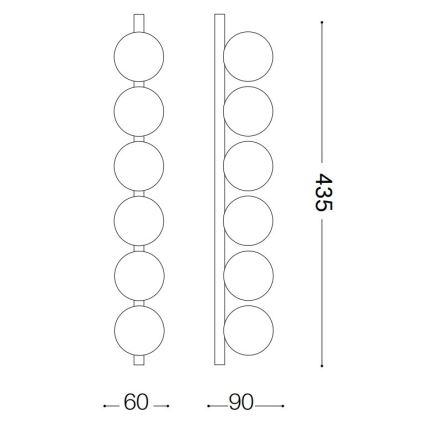 Ideal Lux - LED taklampa PING PONG 6xLED/3W/230V CRI 90 svart