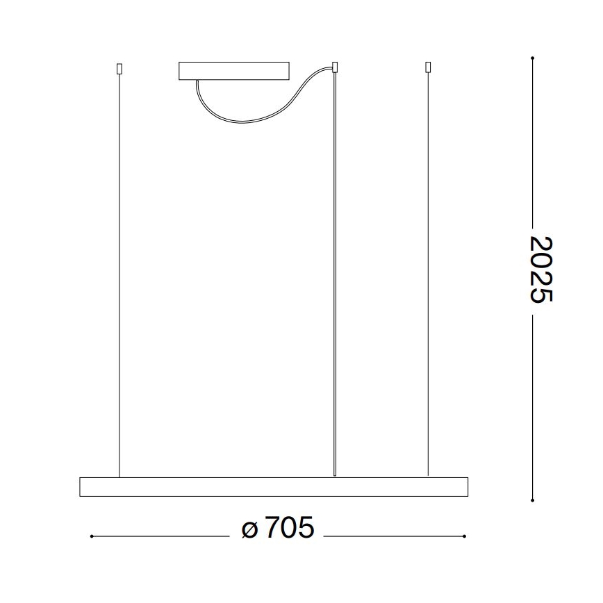 Ideal Lux - LED-pendellampa med vajer ORACLE SLIM LED/37W/230V 4000K CRI 90 Ø 70 cm vit
