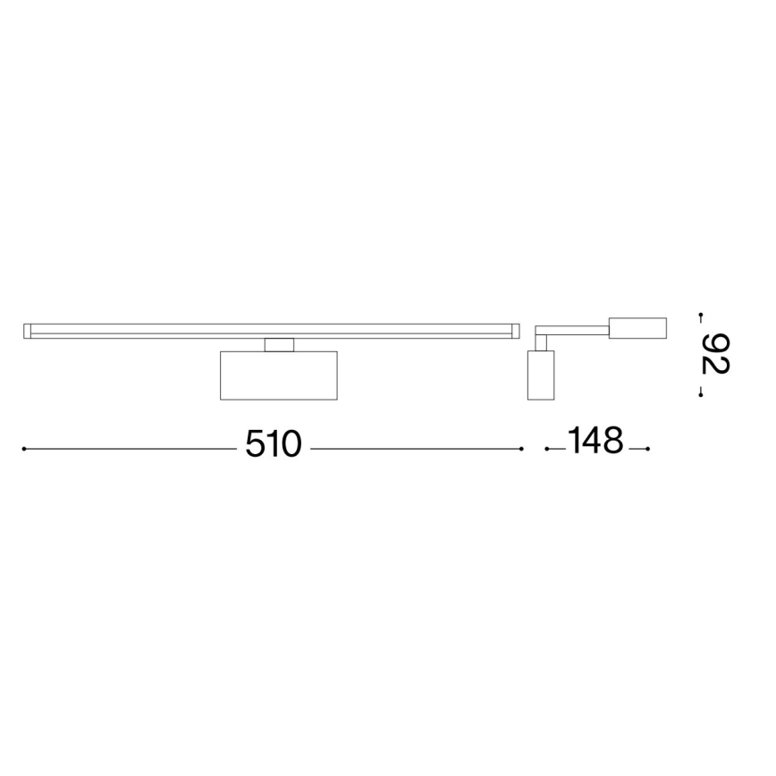 Ideal Lux - LED tavelbelysning ALMA LED/12,5W/230V 51 cm CRI 90 skinande krom