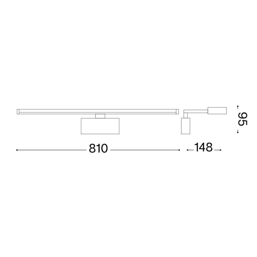 Ideal Lux - LED tavelbelysning ALMA LED/18W/230V 81 cm CRI 90 guld