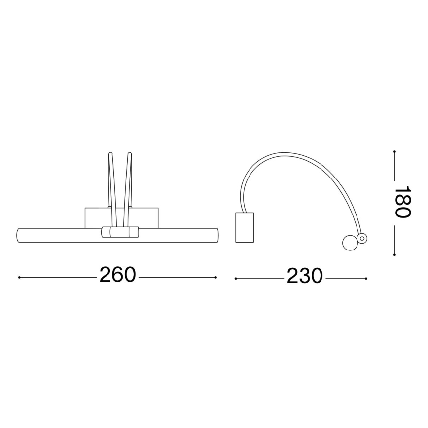 Ideal Lux - LED tavelbelysning BOW LED/3,5W/230V 26 cm CRI 90 guld