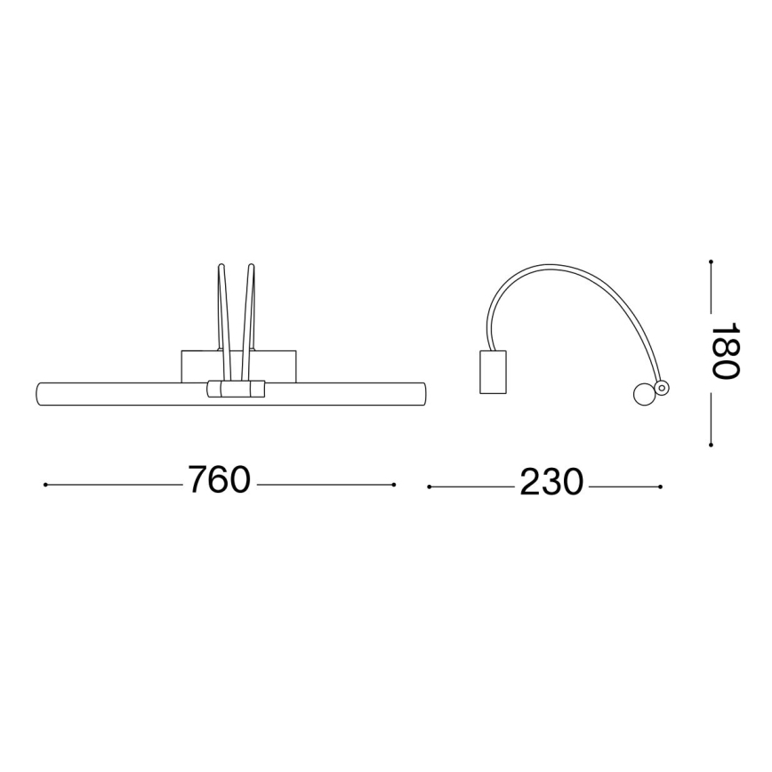 Ideal Lux - LED tavelbelysning BOW LED/8W/230V 76 cm CRI 90 guld