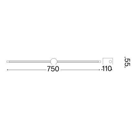 Ideal Lux - LED tavelbelysning FILO LED/13W/230V 75 cm CRI 90 mässing