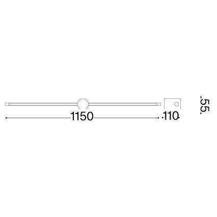 Ideal Lux - LED tavelbelysning FILO LED/16W/230V 115 cm CRI 90 mässing