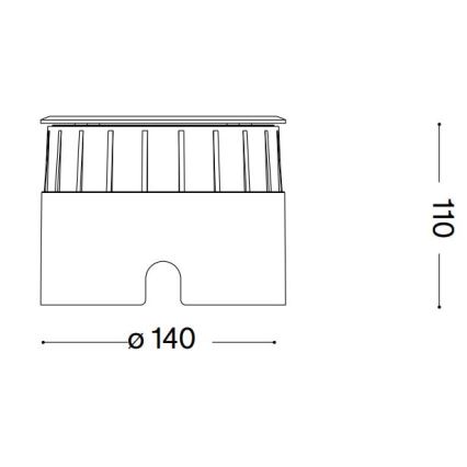 Ideal Lux - LED uppfartsbelysning FLOOR LED/12W/230V diameter 14 cm CRI 90 IP67 skinande krom
