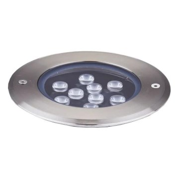 Ideal Lux - LED uppfartsbelysning FLOOR LED/12W/230V diameter 14 cm CRI 90 IP67 skinande krom