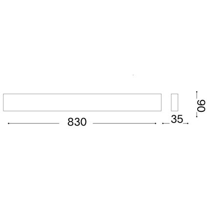 Ideal Lux - LED väggbelysning DELTA LED/30W/230V 3000K 83 cm CRI 90 svart