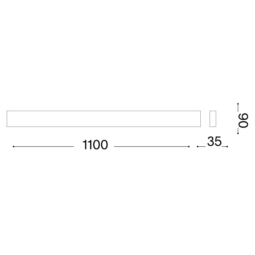 Ideal Lux - LED väggbelysning DELTA LED/37W/230V 4000K 110 cm CRI 90 svart