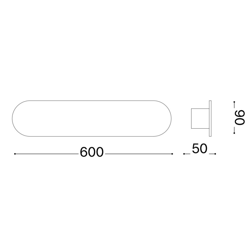 Ideal Lux - LED väggbelysning ECHO LED/30W/230V 60 cm CRI 90 svart