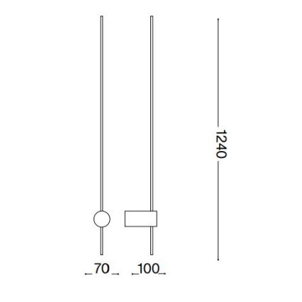 Ideal Lux - LED väggbelysning ESSENCE LED/19W/230V 4000K 124 cm CRI 90 svart