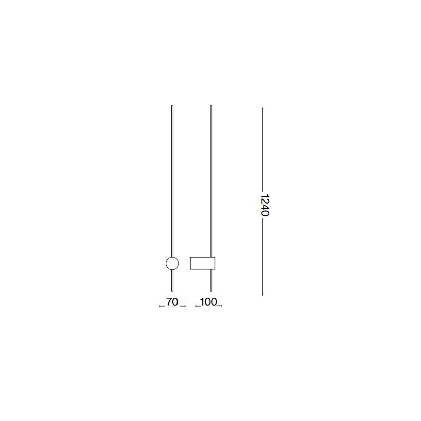 Ideal Lux - LED väggbelysning ESSENCE LED/19W/230V 4000K 124 cm CRI 90 svart