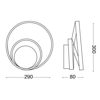 Ideal Lux - LED väggbelysning OZ LED/26W/230V CRI 90 vit