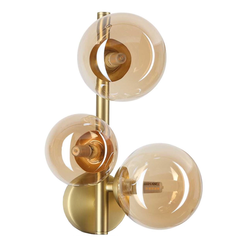 Ideal Lux - LED väggbelysning PERLAGE 3xG9/3W/230V guld/rökig