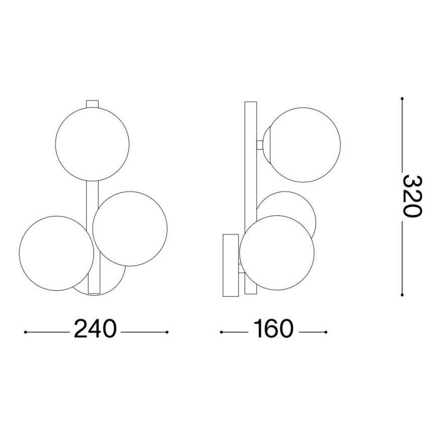 Ideal Lux - LED väggbelysning PERLAGE 3xG9/3W/230V guld/rökig