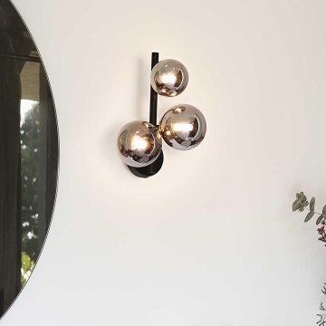 Ideal Lux - LED väggbelysning PERLAGE 3xG9/3W/230V svart/rökig
