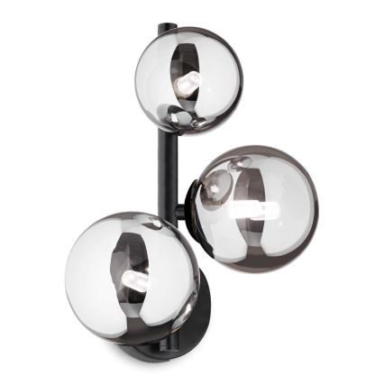 Ideal Lux - LED väggbelysning PERLAGE 3xG9/3W/230V svart/rökig