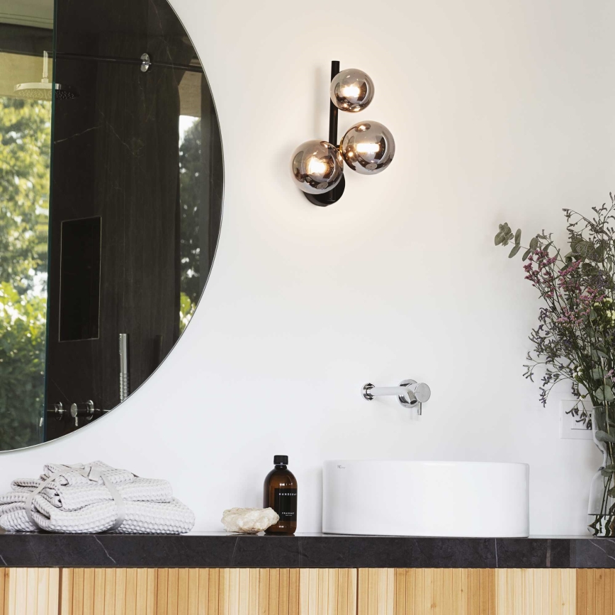Ideal Lux - LED väggbelysning PERLAGE 3xG9/3W/230V svart/rökig