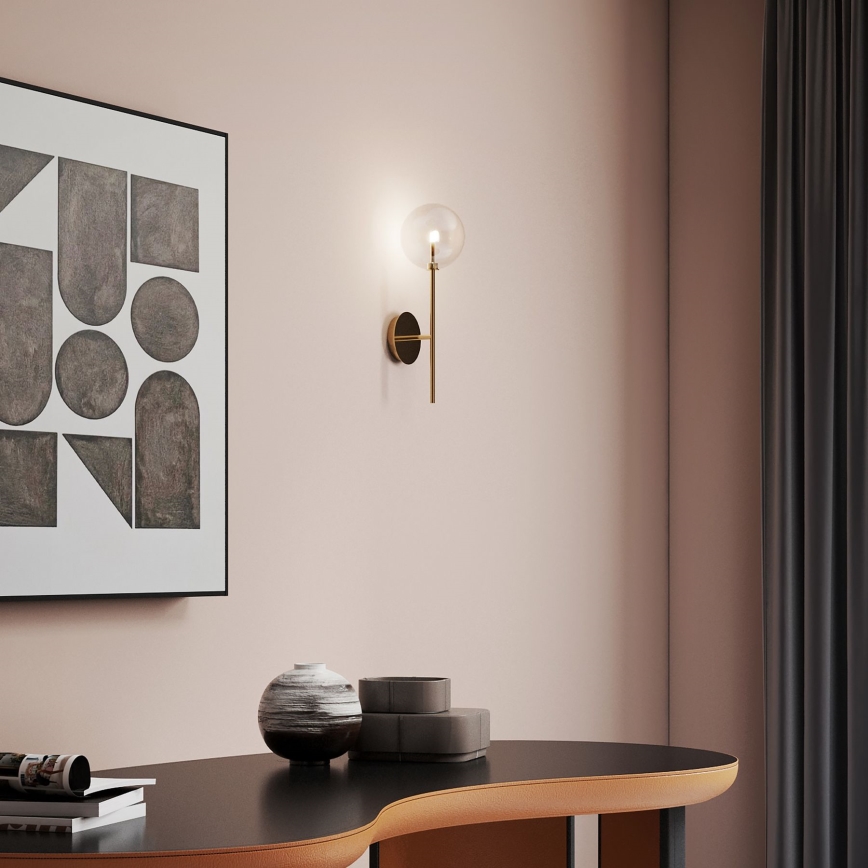 Ideal Lux - LED vägglampa EQUINOXE 1xG4/2W/230V mässing/genomskinlig