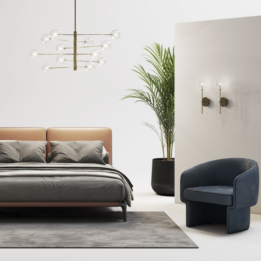 Ideal Lux - LED vägglampa EQUINOXE 1xG4/2W/230V mässing/genomskinlig