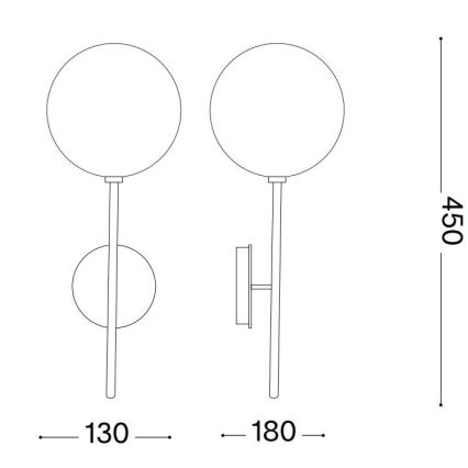Ideal Lux - LED vägglampa EQUINOXE 1xG4/2W/230V mässing/genomskinlig