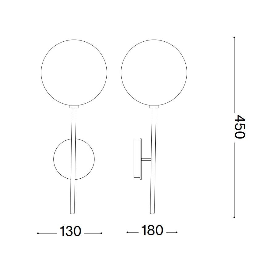 Ideal Lux - LED vägglampa EQUINOXE 1xG4/2W/230V mässing/genomskinlig