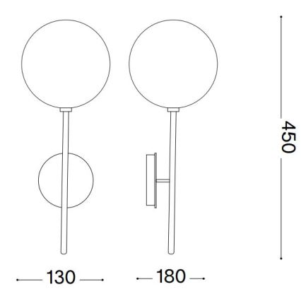 Ideal Lux - LED vägglampa EQUINOXE 1xG4/2W/230V mässing/rökig