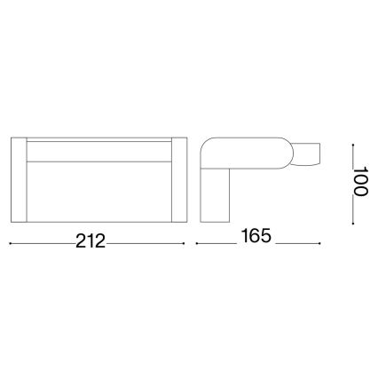 Ideal Lux - LED vägglampa för utomhusbruk SWIPE LED/21W/230V CRI 90 IP54 svart