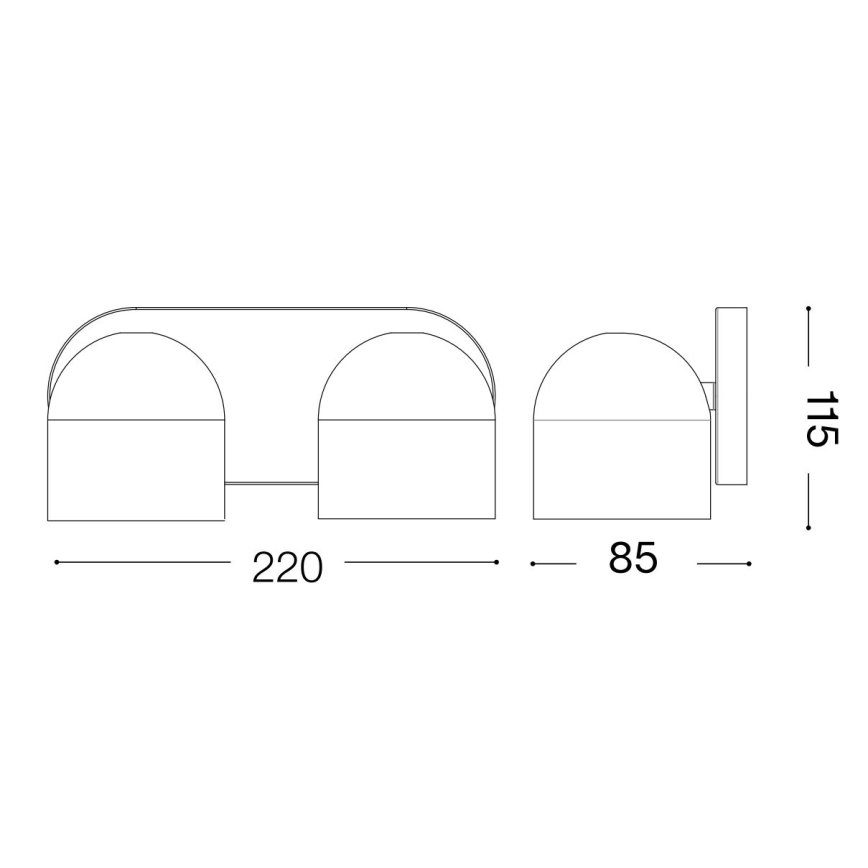 Ideal Lux - LED väggspotlight DODO 2xGX53/9W/230V vit
