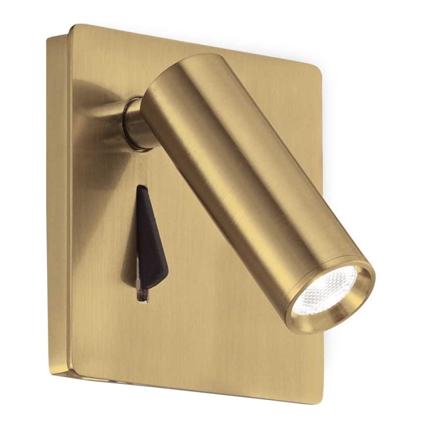 Ideal Lux - LED väggspotlight LITE LED/3W/230V CRI 90 mässing
