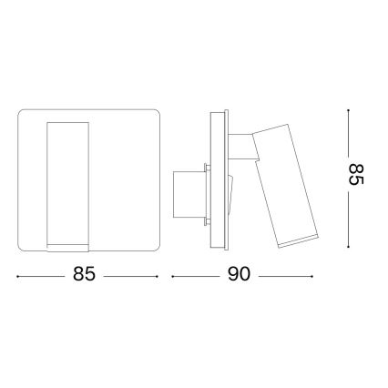 Ideal Lux - LED väggspotlight LITE LED/3W/230V CRI 90 mässing