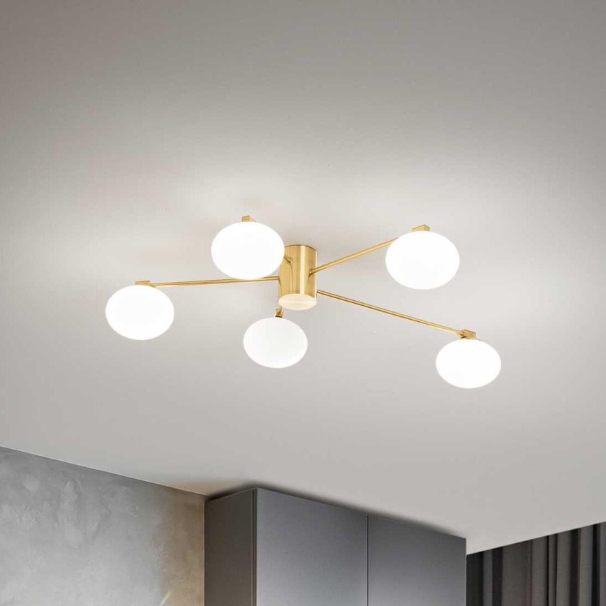 Ideal Lux - LED ytmonterad ljuskrona HERMES 5xG9/3W/230V diameter 90 cm guld