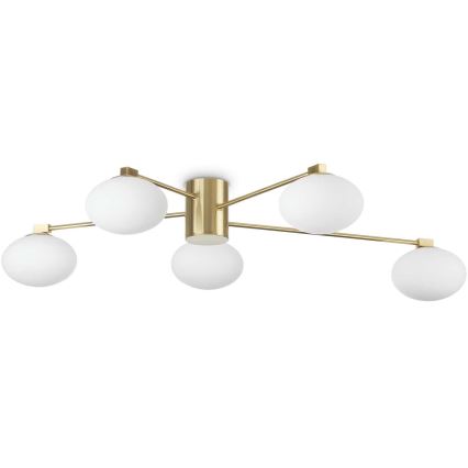 Ideal Lux - LED ytmonterad ljuskrona HERMES 5xG9/3W/230V diameter 90 cm guld