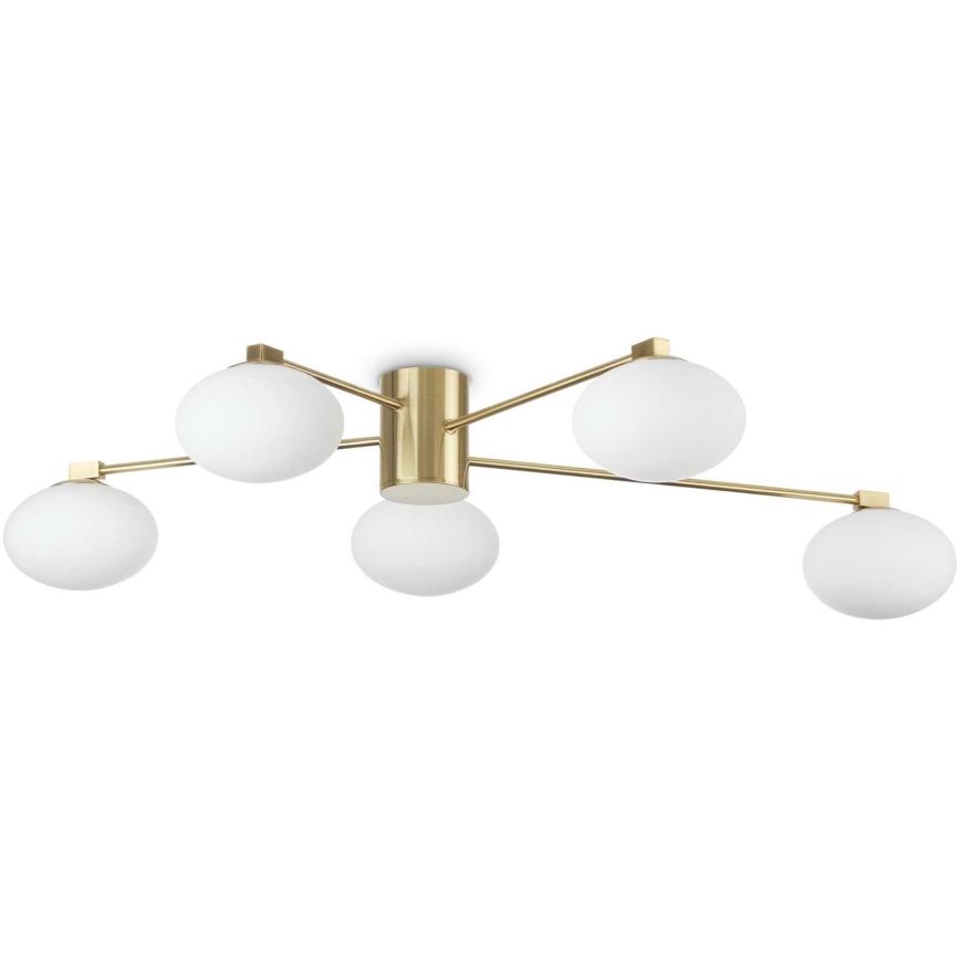 Ideal Lux - LED ytmonterad ljuskrona HERMES 5xG9/3W/230V diameter 90 cm guld