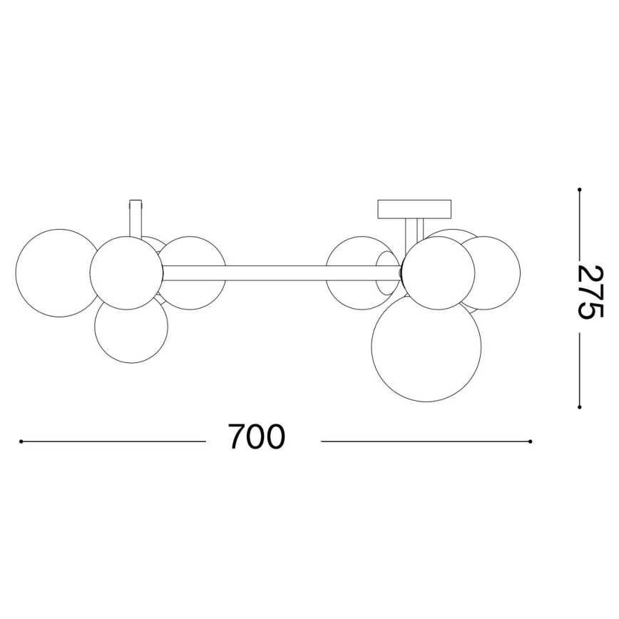 Ideal Lux - LED ytmonterad ljuskrona PERLAGE 10xG9/3W/230V diameter 70 cm guld/rökig