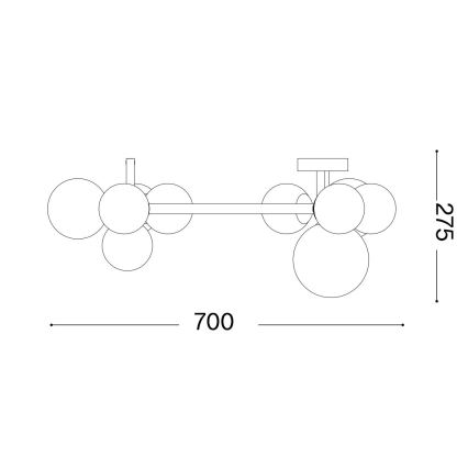 Ideal Lux - LED ytmonterad ljuskrona PERLAGE 10xG9/3W/230V diameter 70 cm guld/vit