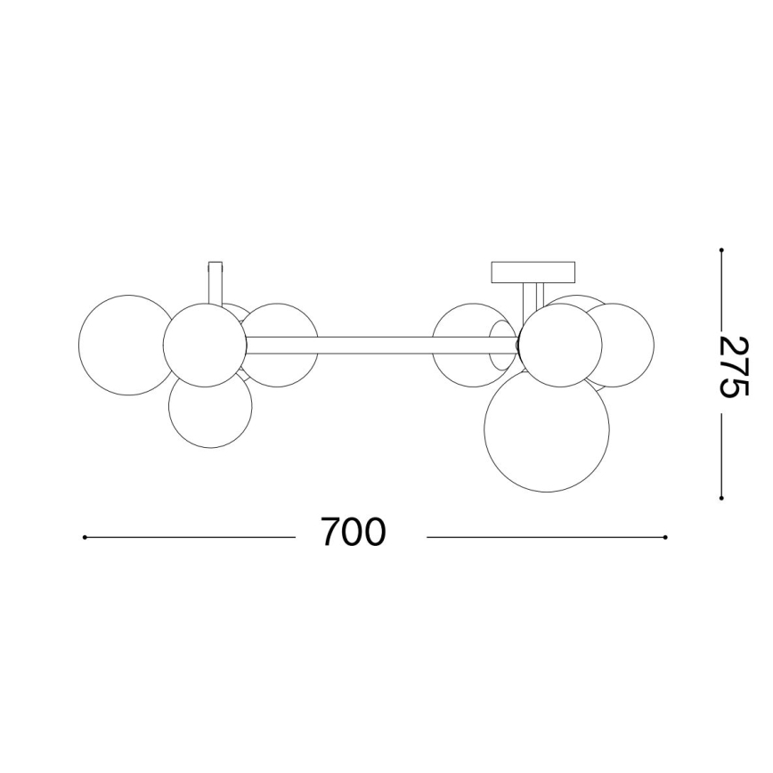 Ideal Lux - LED ytmonterad ljuskrona PERLAGE 10xG9/3W/230V diameter 70 cm guld/vit