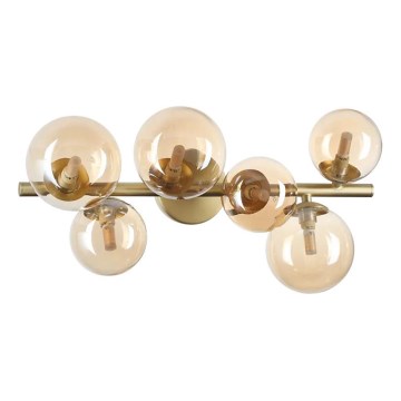 Ideal Lux - LED ytmonterad ljuskrona PERLAGE 6xG9/3W/230V 49 cm guld/rökig